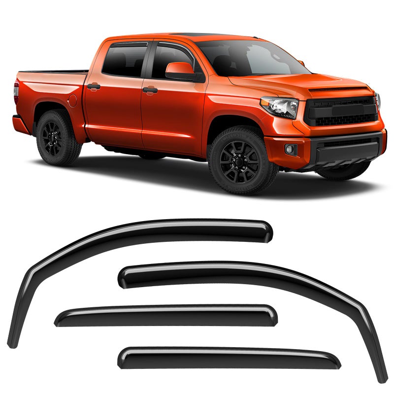ACLONG inChannel Rain Guards Black Window Visor Compatible with Toyota Tundra Crew Cab 20072021 Side Shatterproof Sun Rain Visors Window Deflectors 4Piece Set